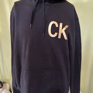 Calin Klein Jeans Gold Lodo Design Men's Black Hoodie Sweater Size 2XL XXL Cotto